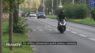 Do většiny vyhrazených pruhů mohou i motorky