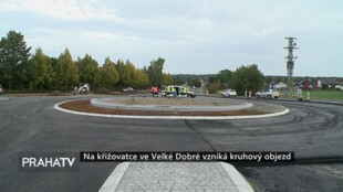 Na křižovatce ve Velké Dobré vzniká kruhový objezd