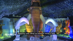 Riegrovy sady lákají na barevné sochy z ledu