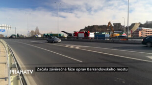 Začala závěrečná fáze oprav Barrandovského mostu