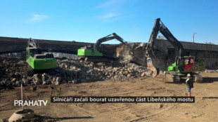 Silničáři začali bourat uzavřenou část Libeňského mostu