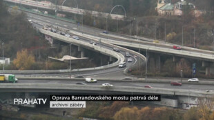 Oprava Barrandovského mostu potrvá déle