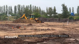 Začala výstavba dočasné hasičské stanice v Březiněvsi