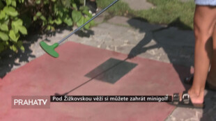 Pod Žižkovskou věží si můžete zahrát minigolf