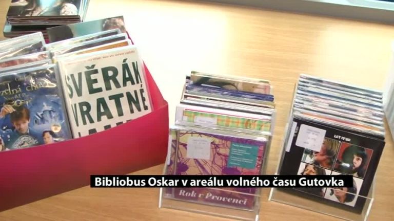 Bibliobus Oskar v areálu volného času Gutovka