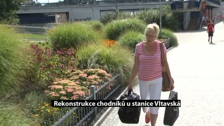Rekonstrukce chodníků u stanice Vltavská