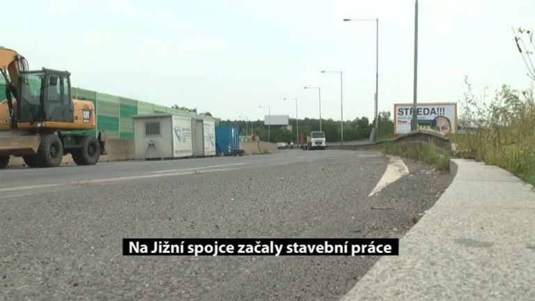 Na Jižní spojce začaly stavební práce