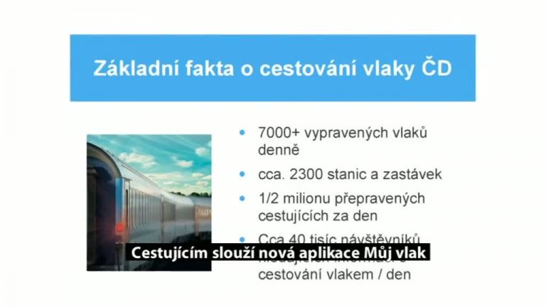 Cestujícím slouží nová aplikace Můj vlak
