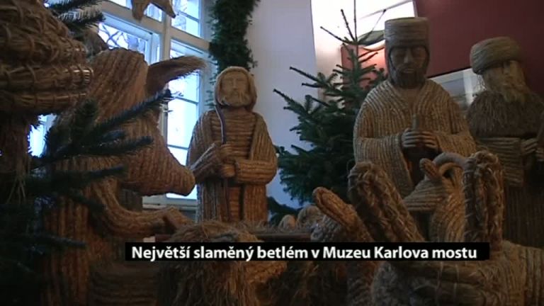 Největší slaměný betlém v Muzeu Karlova mostu