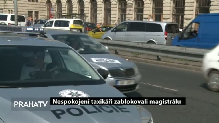 Nespokojení taxikáři zablokovali magistrálu