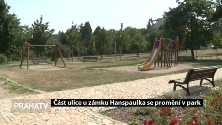Část ulice u zámku Hanspaulka se promění v park