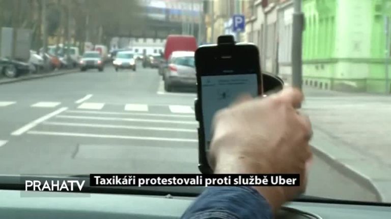 Taxikáři protestovali proti službě Uber