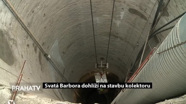 Svatá Barbora dohlíží na stavbu kolektoru